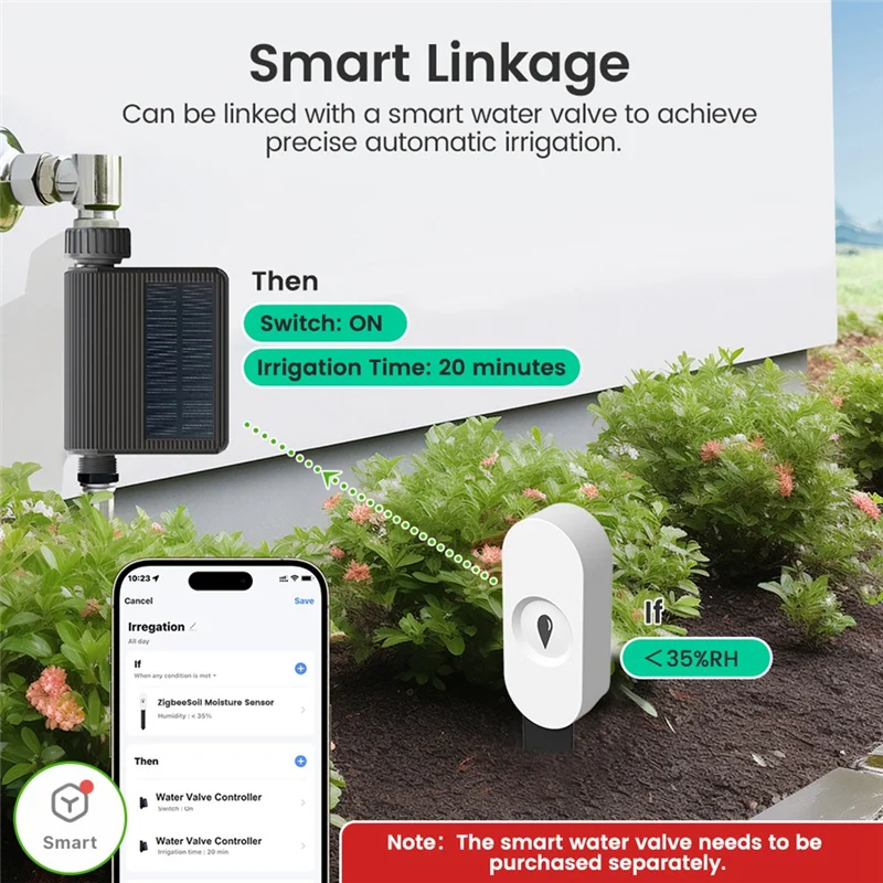 Btlife-Zigbee Smart Soil Moisture Sensor 2-In-1 Bluetooth Moisture Meter and Temperature Tracker for Indoor Plants Gardening