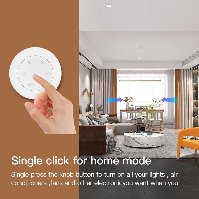 Tuya Zigbee Smart Knob Switch Dimmer Removeable Wireless Scene Linkage Push Button Light Automation Scenarion Remote Panel