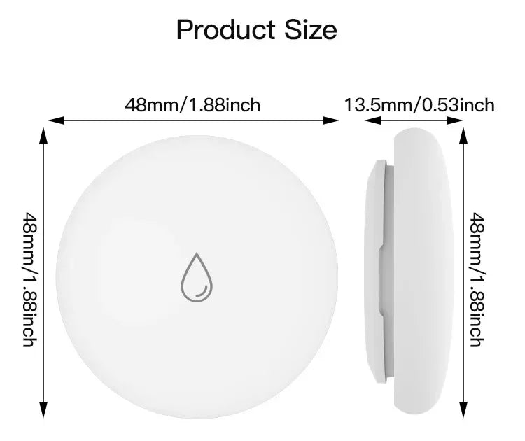 ZEXEF TUYA Smart Liquid Leak Sensor Zigbee 3.0 Water Sensor Detector Remote Monitoring Support Home Assistant Zigbee2Mqtt