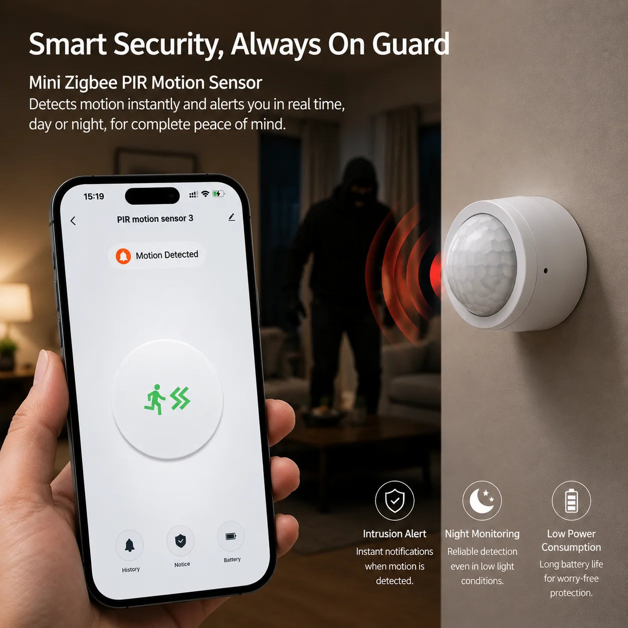 Tuya Zigbee 3.0 PIR Motion Sensor Smart Human Body Sensor Smart Bulb Linkage Work with Home Assistant Zigbee2Mqtt Ewelink