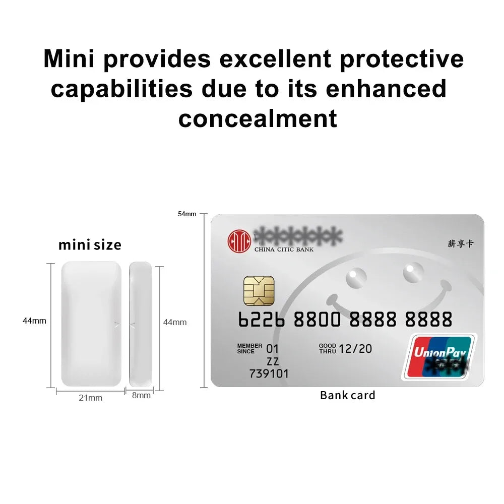 Tuya Zigbee Wireless Door Windows Sensor Mini Smart Home Wireless Door Detector Door Open Closed Alarm System for Alexa