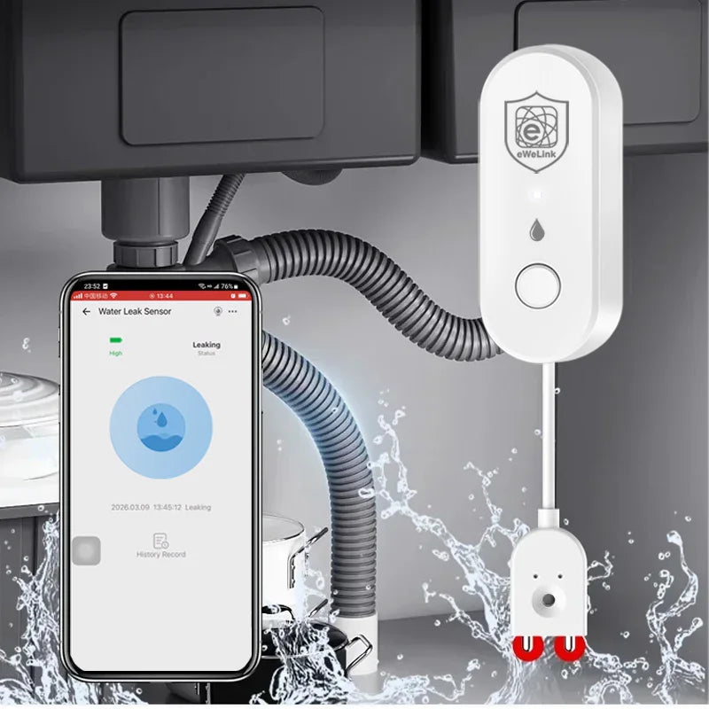 Zigbee Water Leakage Sensor Ewelink App Control Flood Overflow Leak Detector Kitchen Smart Home Security Alarm Work with Gateway