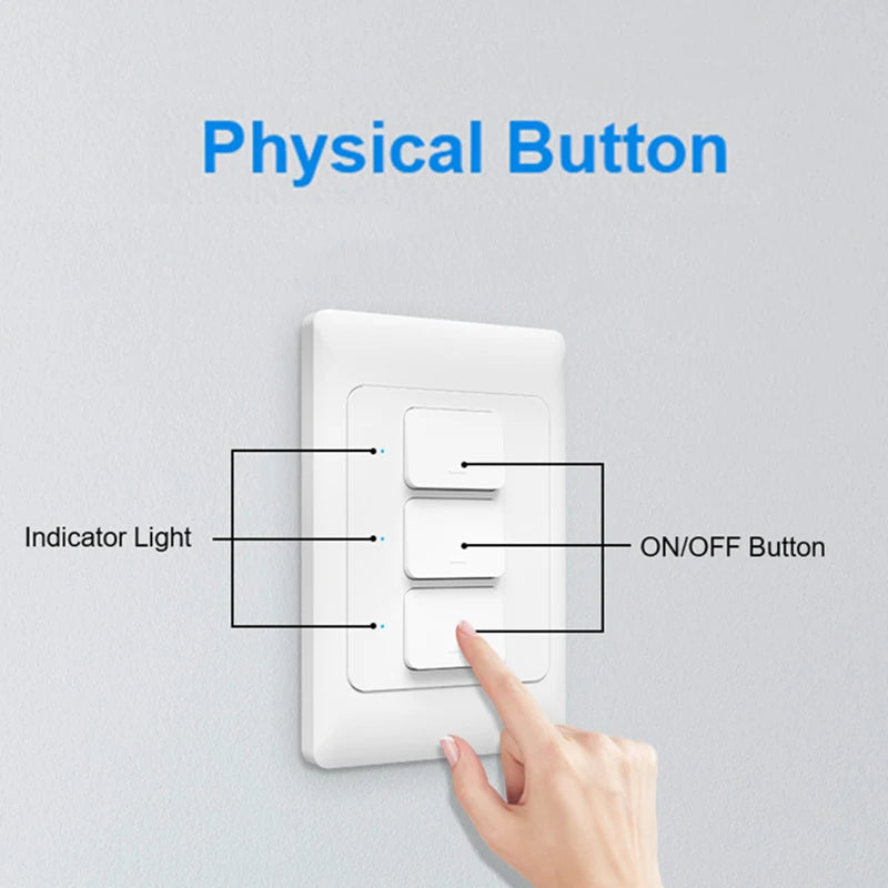 Tuya Zigbee Push Button Switches Physical Smart US AU Brazil Light Wall Switch 1/2/3Gang Timer Voice Control Google Alexa