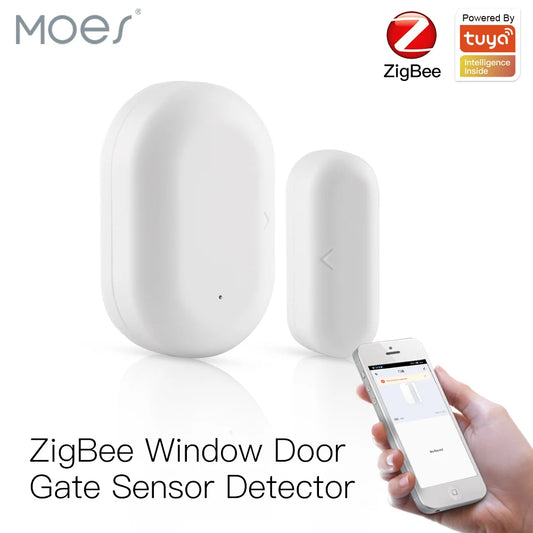 Tuya Zigbee Smart Window Door Gate Sensor Detector Smart Home Security Alarm System Smart Life Tuya App Remote Control