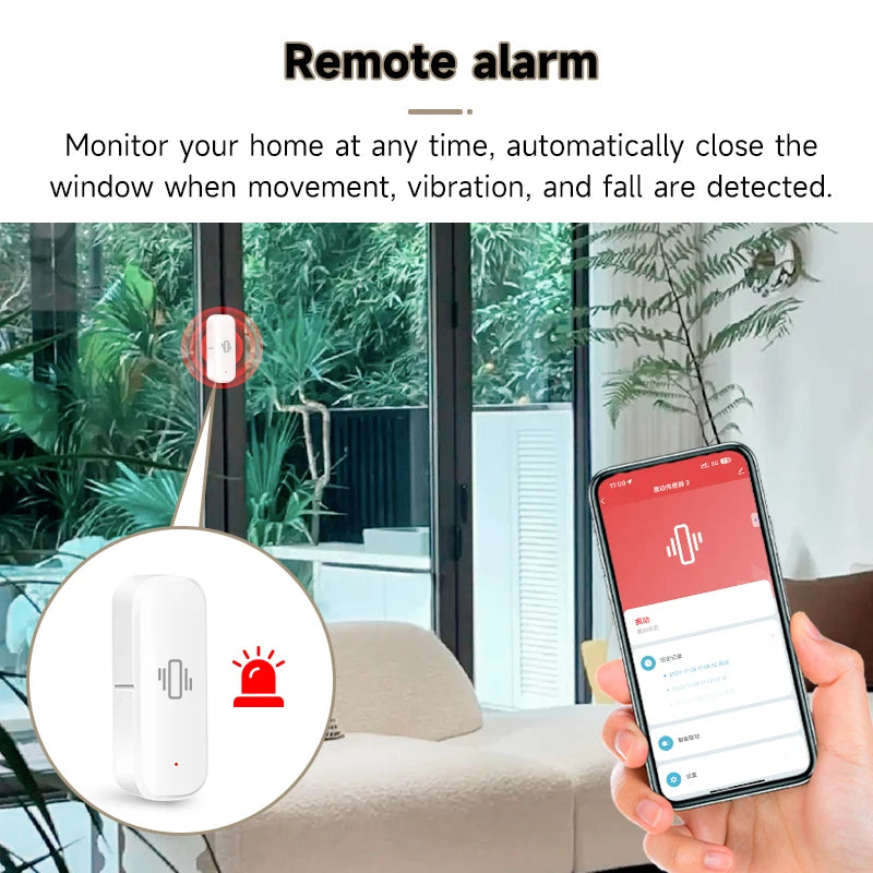 Enhance Your Home Security with the Tuya Smart Home Zigbee/Wifi Vibration Sensor - Real-time Monitoring & Remote Control