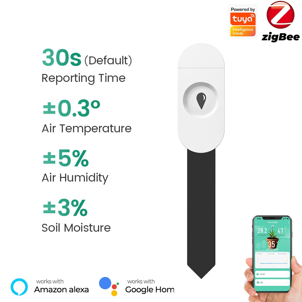 Zigbee Humidity Temperature Tester Garden Automation Irrigation Detector Temperature and Humidity Meter for Plants