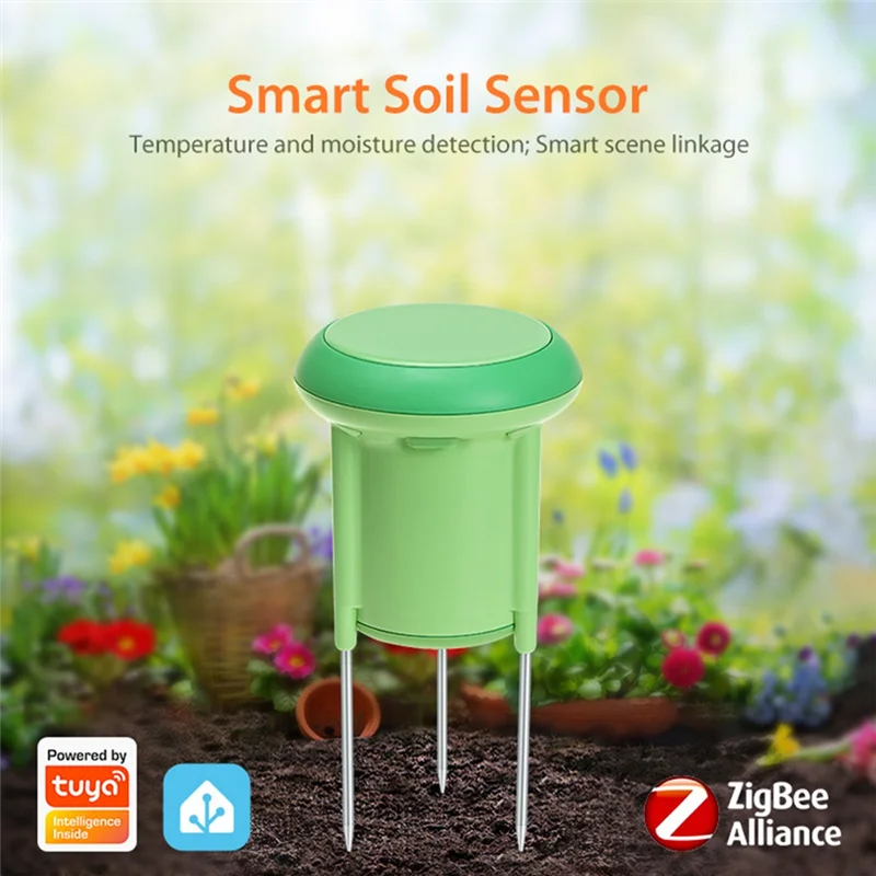 Revolutionize Your Gardening with the B29C-Tuya Zigbee Wireless Soil Tester - Accurate Temperature and Humidity Meter, IP66 Waterproof for Smart Irrigation Automation