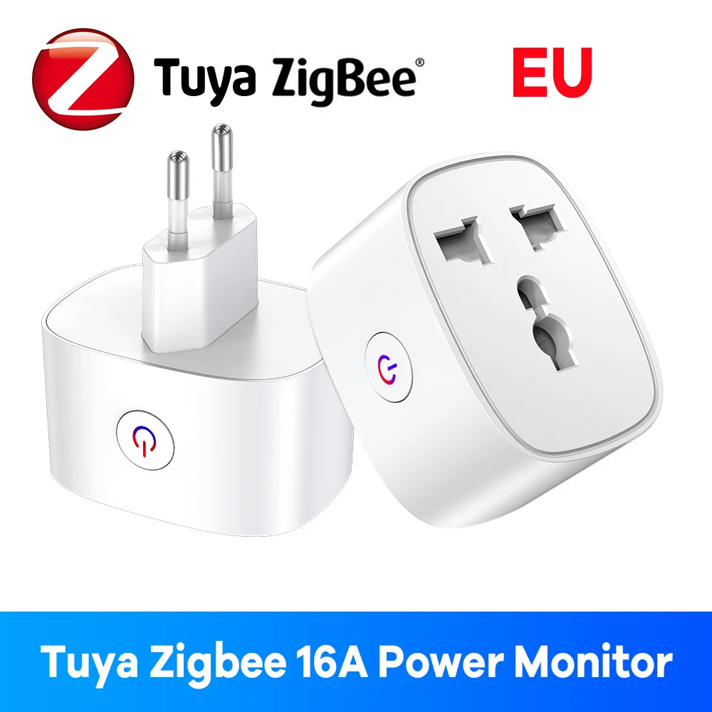 EU US UK Plug Zigbee Smart Plug 16A Energy Monitor Remote Control Timer Alexa Google Home for Electrical Sockets with Control
