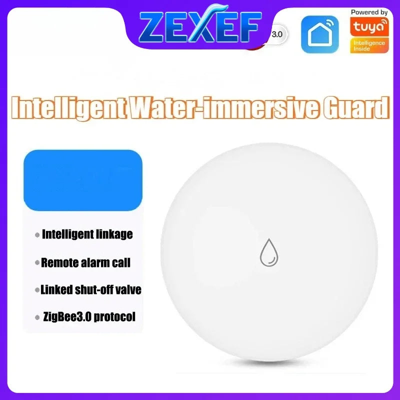 ZEXEF TUYA Smart Liquid Leak Sensor Zigbee 3.0 Water Sensor Detector Remote Monitoring Support Home Assistant Zigbee2Mqtt