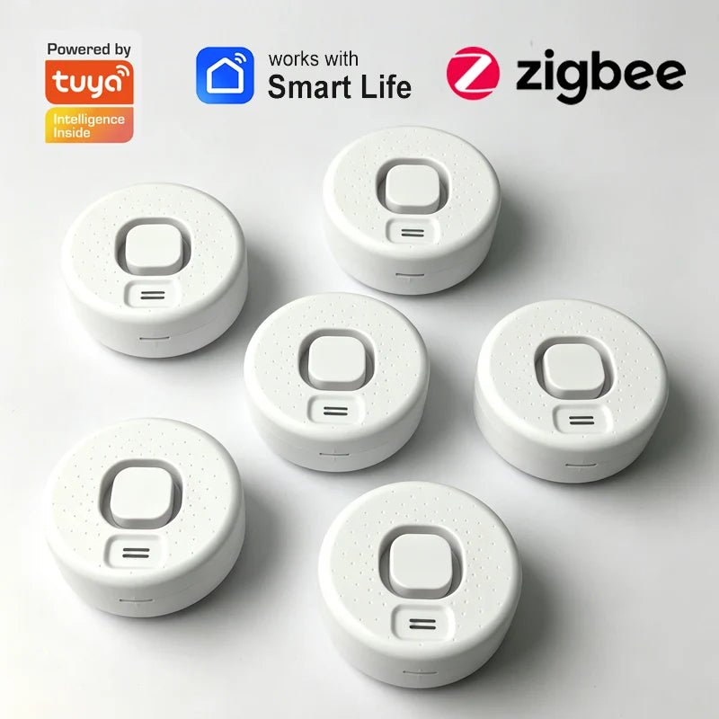 Zigbee Water Leakage Detector Works with Tuya Smart Life APP Drip Sensor Home Kitchen Safety Overflow Alarm High-Decibel Sound