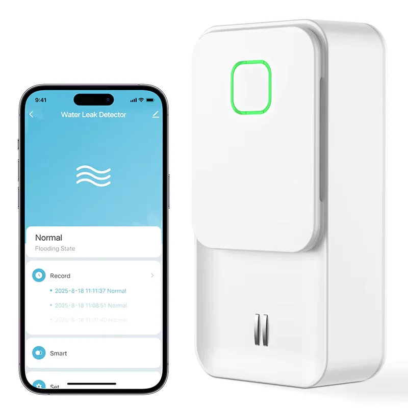 Tuya Zigbee Water Leak Sensor IP65 Rated Waterproof Remote Monitor Smart Life 90Db High-Volume Alarm Water Overflowing Detector