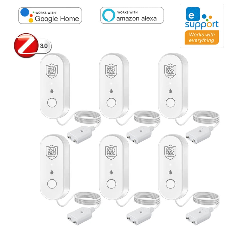 Zigbee Water Leakage Sensor Ewelink App Control Flood Overflow Leak Detector Kitchen Smart Home Security Alarm Work with Gateway