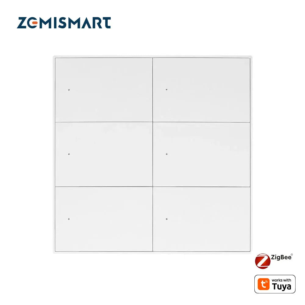 Zigbee 4 Gang Switch Scene Switches 6 Gangs Interruptor Neutral Required Work with Tuya Hub Alexa Google Home Voice