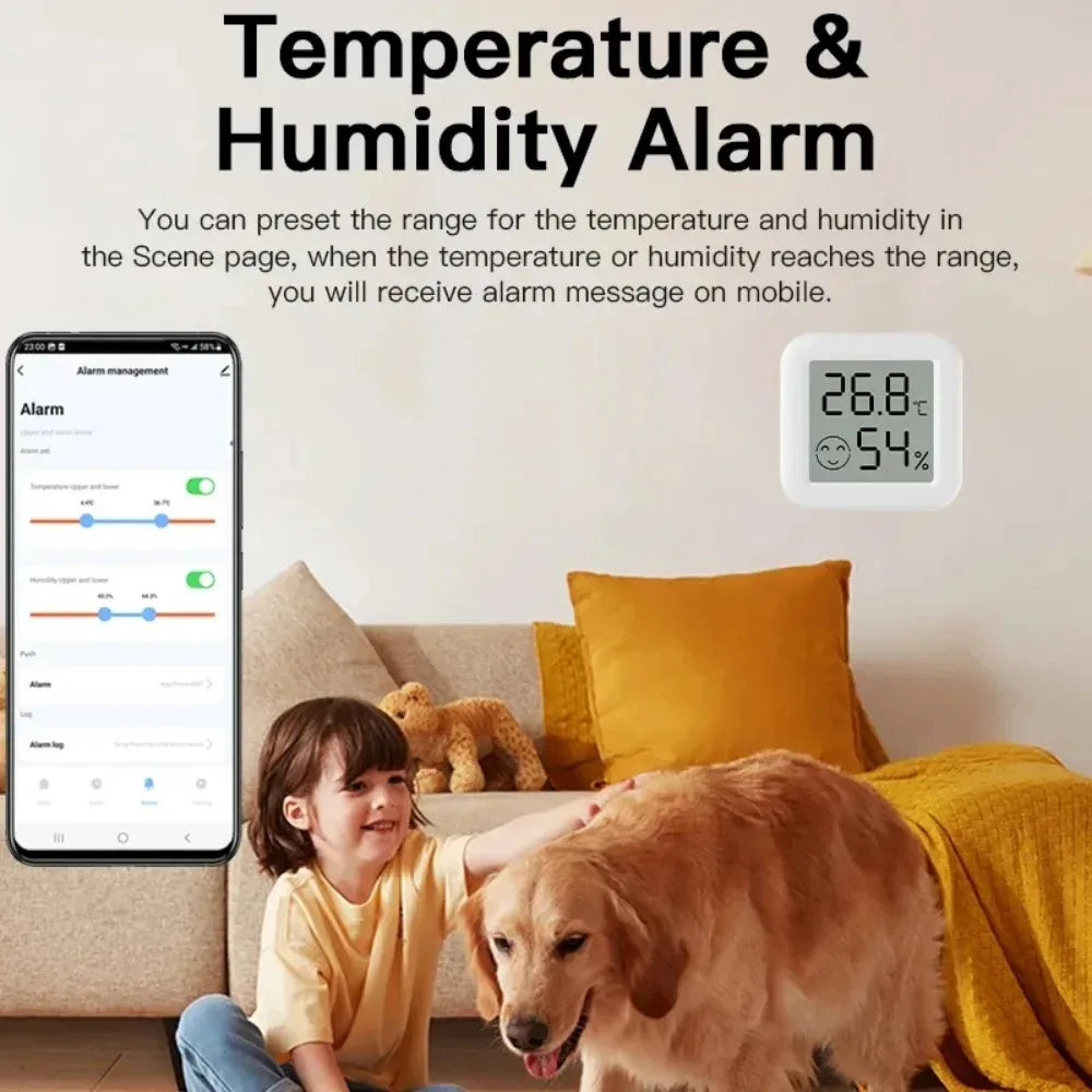 Tuya Smart Zigbee Temperature and Humidity Detector Sensor APP Real Time Monitoring LCD Screen Diaplay for Google Smart Home