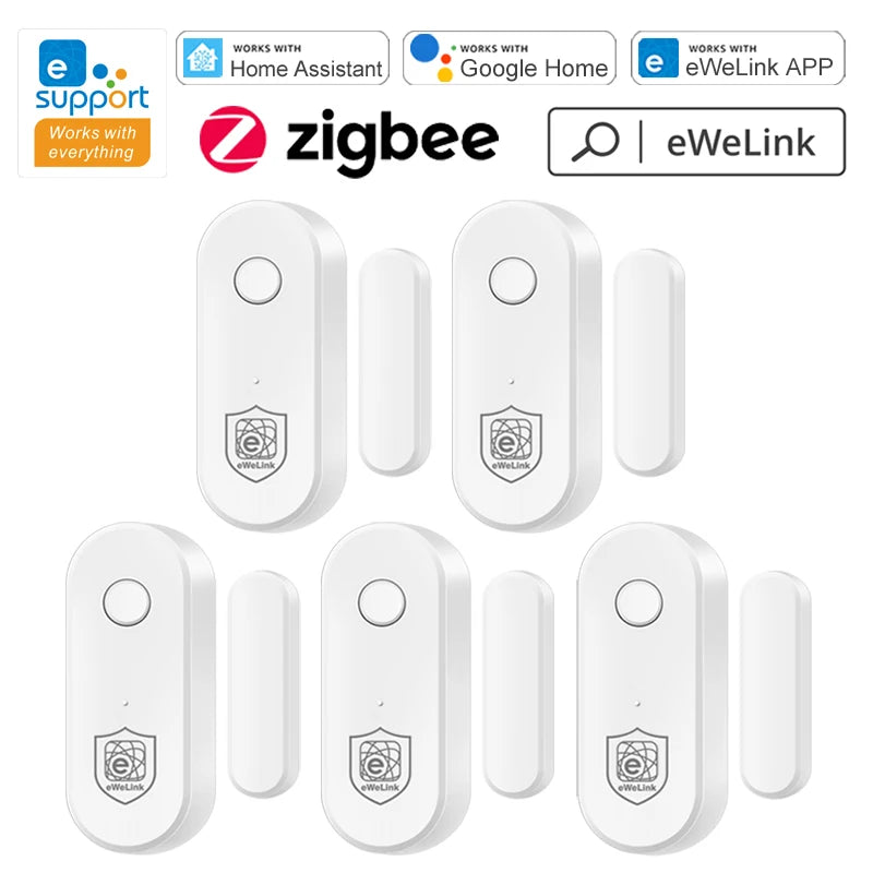 Smart Home Zigbee Door Sensor Window Open Closed Detector Security Alarm Ewelink APP Control Work with Hub Support Alexa Google