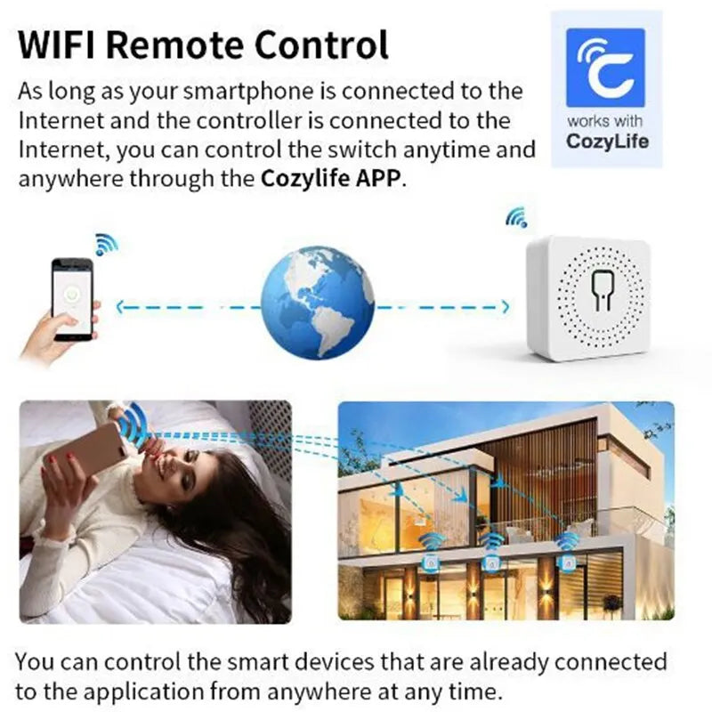 Tuya Zigbee 3.0 Mini Smart 16A Switch Smart Life Automation DIY Module Breaker Support 2Way Control Works with Alexa Google Home