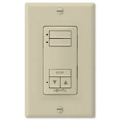 Somfy DecoFlex WireFree RTS Wall Switch, 2-Channel, Ivory