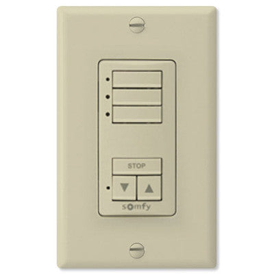 Somfy DecoFlex WireFree RTS Wall Switch, 3-Channel, Ivory