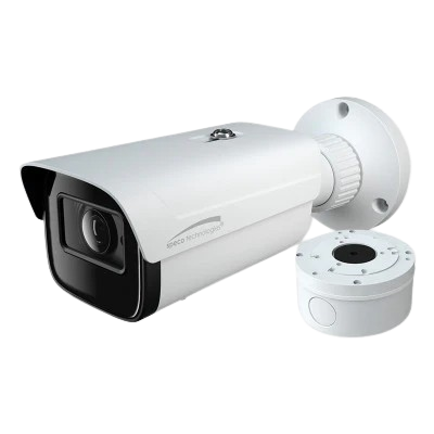 Speco 4MP H.265 IP Bullet Camera With Analytics and Junction Box, 2.8-12mm Motorized Lens, NDAA Compliant