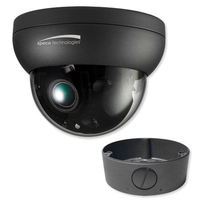 Speco 4K FIT Dome IP Camera, 3.6-11mm Motorized Lens With Junction Box, Dark Grey
