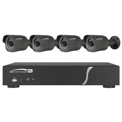 Speco Zip Kit: 8-Channel Network Video Recorder (NVR) with 4 Bullet Cameras