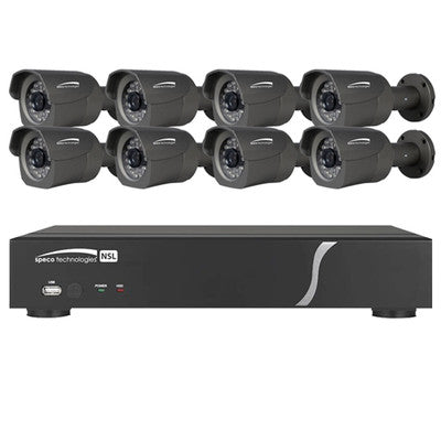 Speco Zip Kit: 8-Channel Network Video Recorder (NVR) with 8 Bullet Cameras