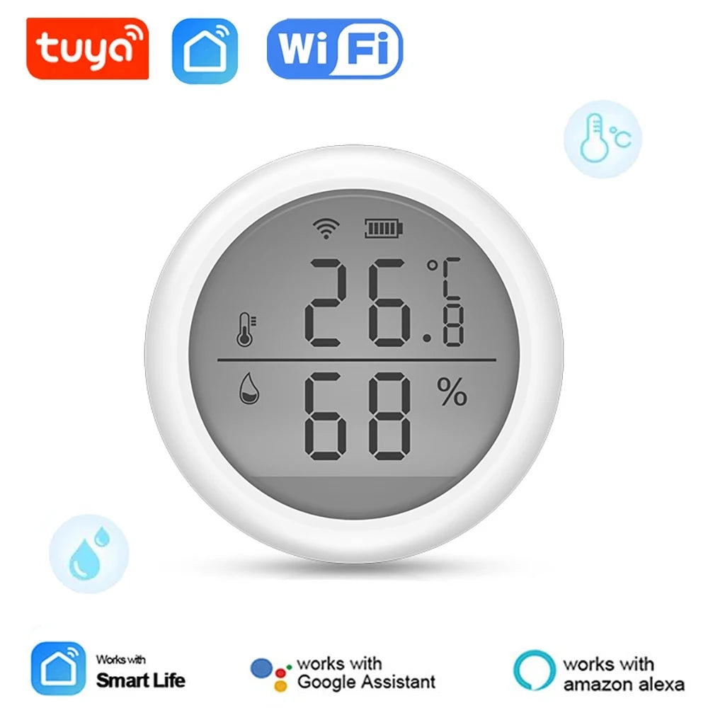 Tuya Wifi/Zigbee Temperature and Humidity Sensor Indoor Smart Thermometer Hygrometer Detector Work with Alexa Google Home Alice