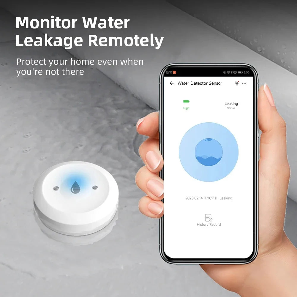 Ewelink Smart Zigbee Water Sensor Flood Leak Detector Remote Monitoring for Bathroom/Kitchen Support Home Assistant Zigbee2Mqtt