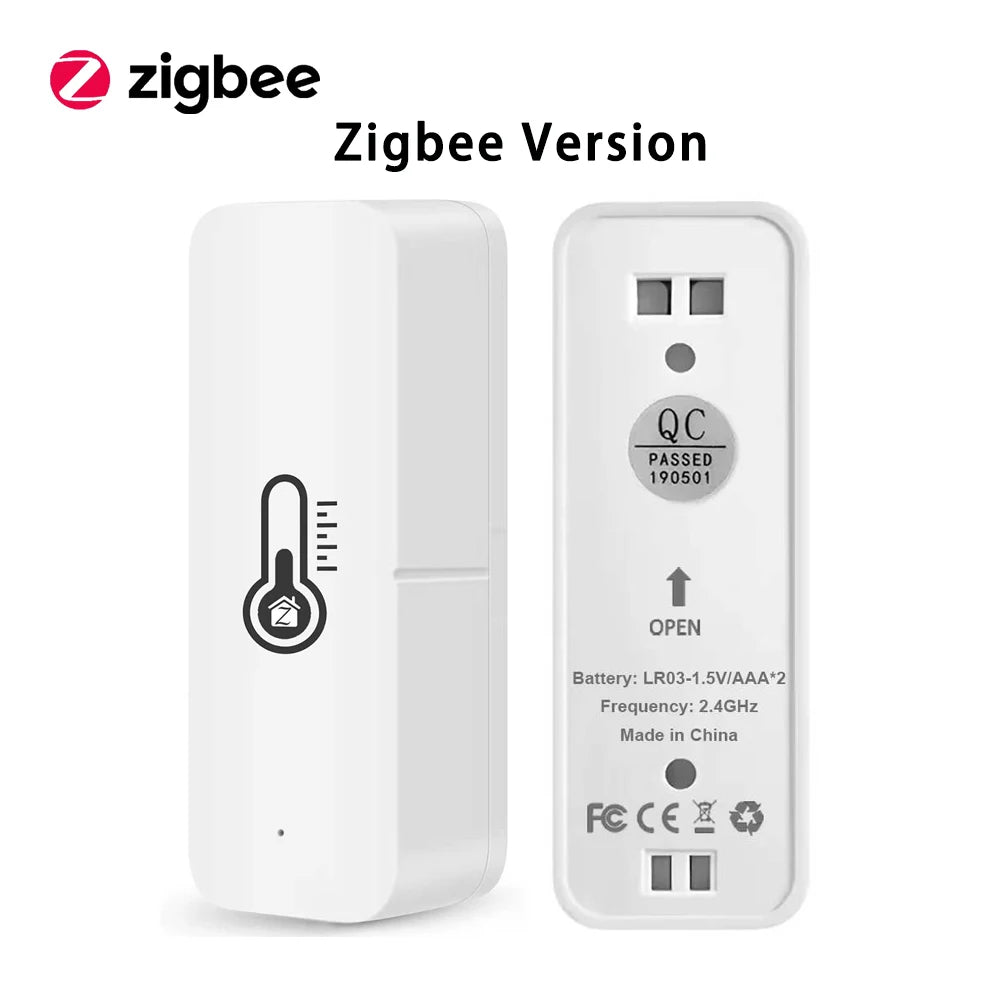 Tuya Zigbee/ Wifi Smart Temperature Humidity Sensor Indoor Hygrometer APP Remote Real-Time Monitoring Works with Alexa Google