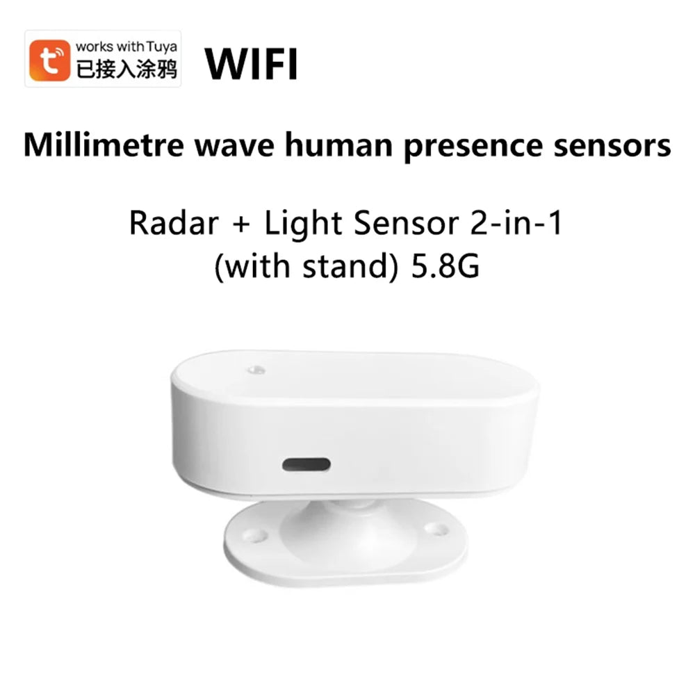 Tuya Zigbee/Wifi Smart Human Body Sensors Radar Light Sense 2 in 1 Radar Motion Sensor Bathroom Warehouse Corridor Light Switch