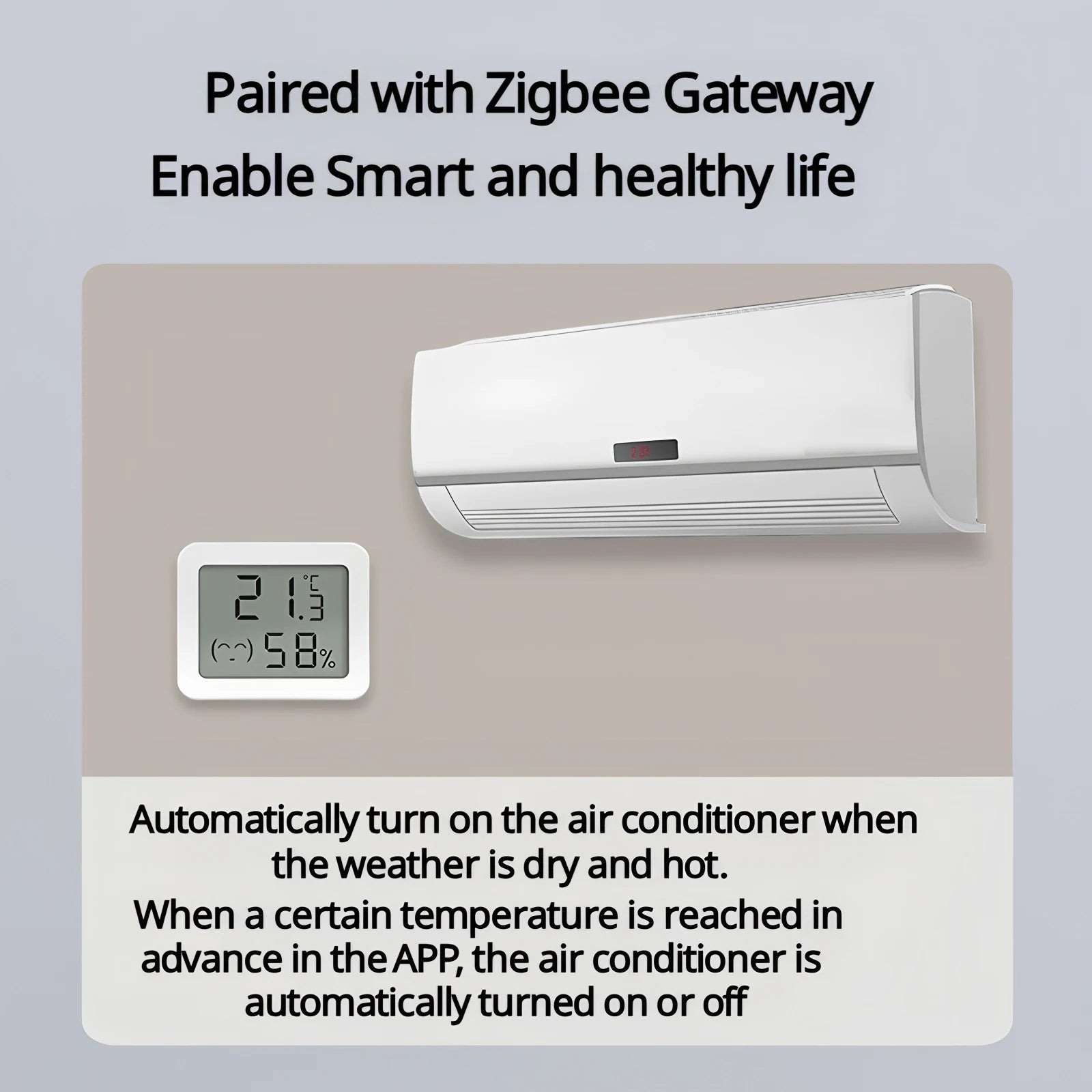Tuya Smart Zigbee Temperature and Humidity Sensor Mini LCD Digital Smil Face Temp Humidity Detector Work with Alexa Google Home