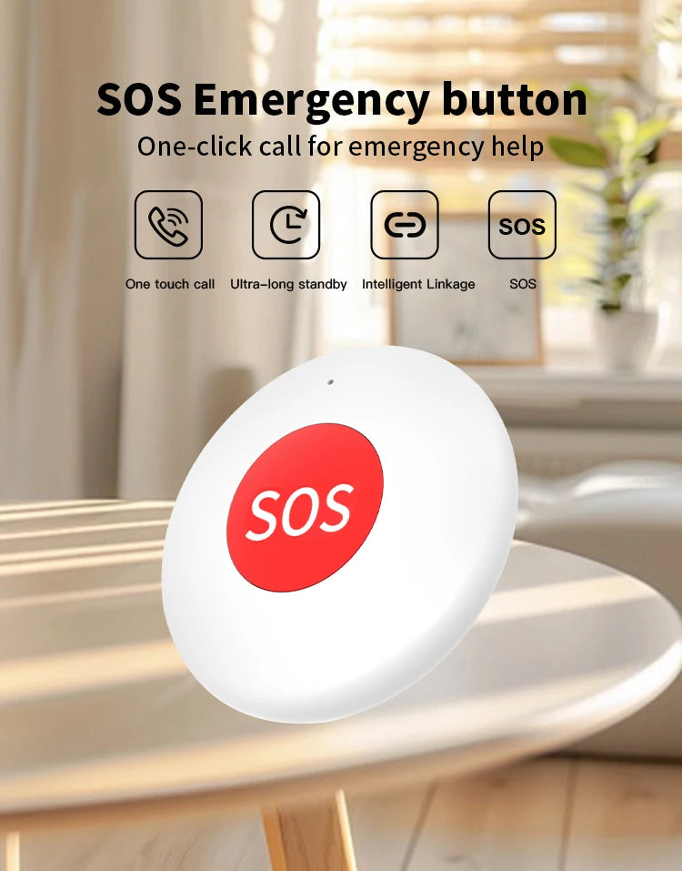 Tuya Zigbee SOS Emergency Button One Key Alarm for Patient Elderly Children Emergency Help Call Security Device App Control