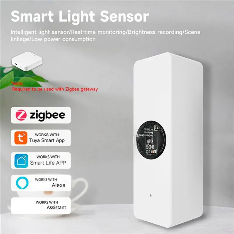 B50B-2X Tuya Zigbee Light Sensor Luminance Sensor Sensor Real-Time Luminance Detection Smart Home Automation App Control