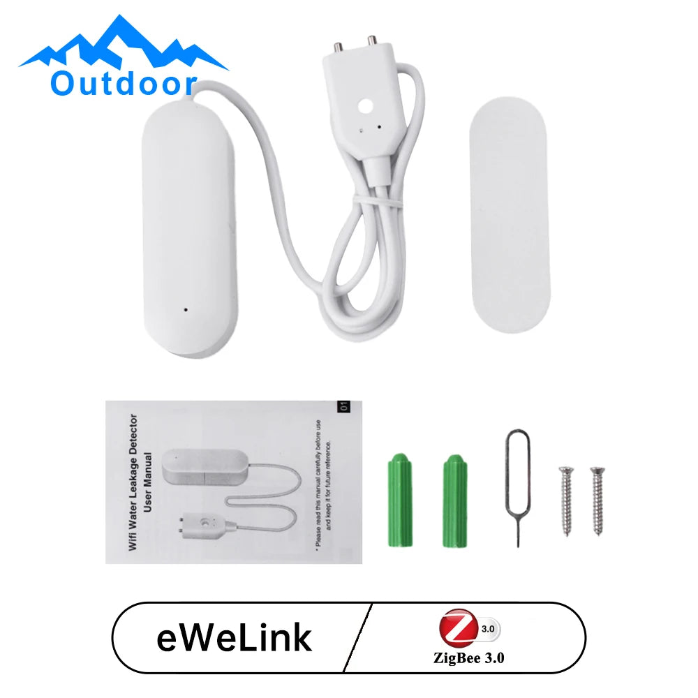DC 3V Water Level Detector Ewelink Zigbee Intelligent Leakage Alarm Overflow and Immersion Detector Water Level Alarm Sensors