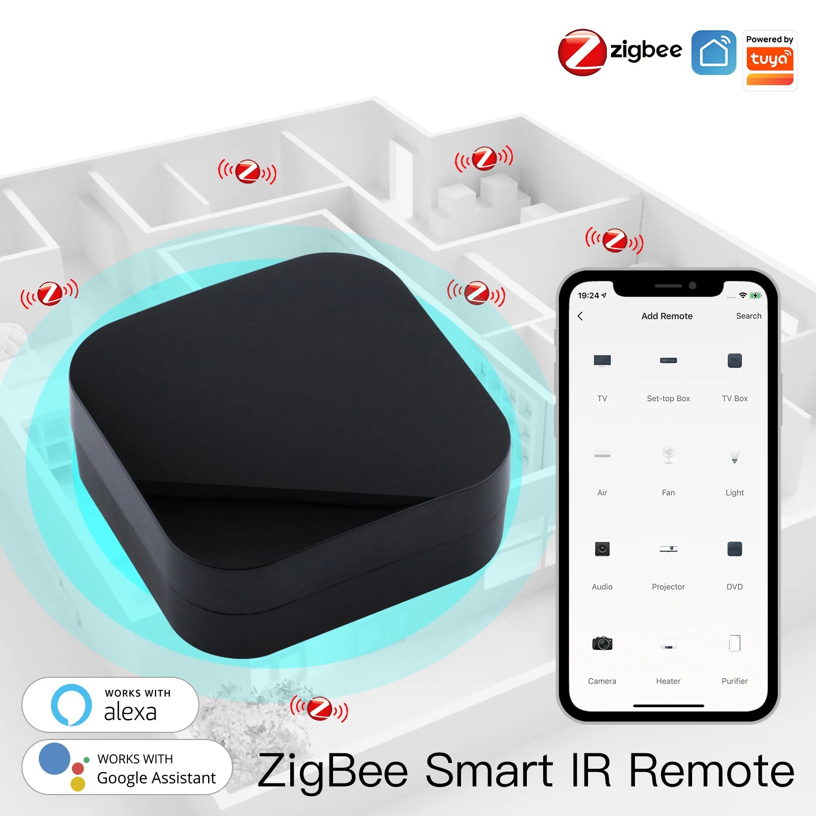 Transform Your Smart Home with the Zigbee Universal Infrared Remote Controller - Compatible with Alexa and Google Home