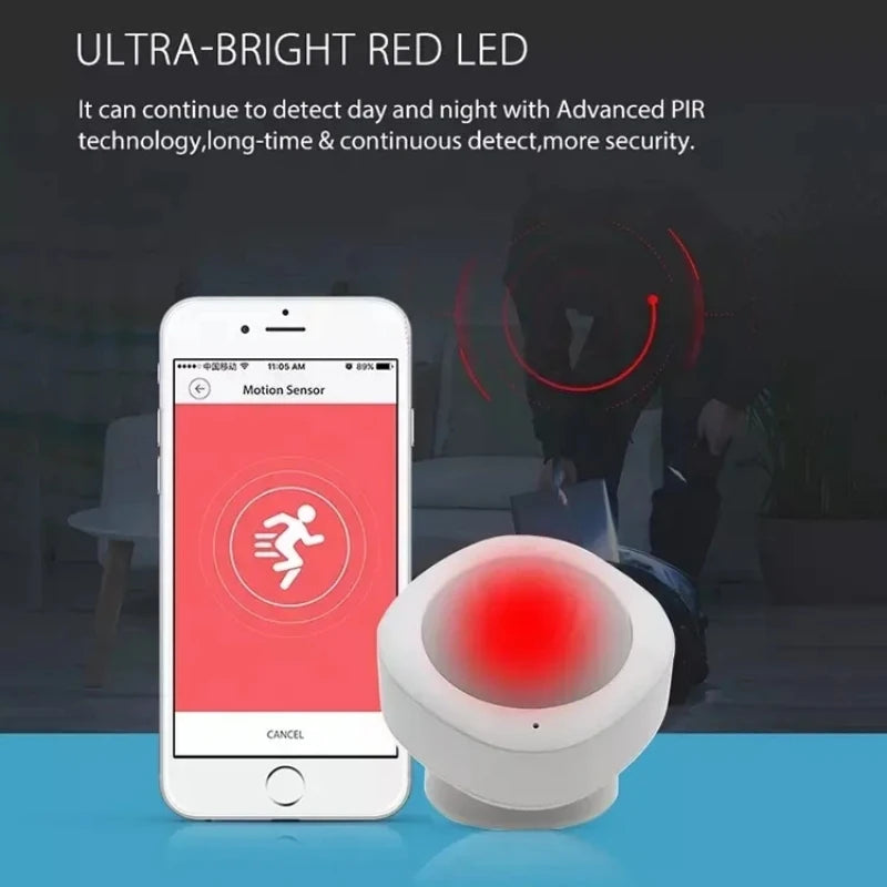 Tuya Zigbee WIFI 120° Adjustable Angle Motion Sensor Pir Infrared Human Body Movement Wireless Detector Google Home Alexa Voice