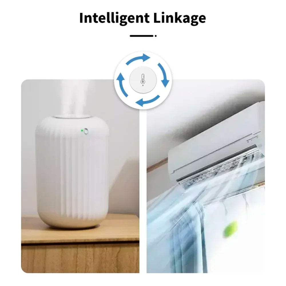 Tuya Smart Zigbee Temperature and Humidity Sensor Battery Powered Indoor Mini Hygrometer Work with Alexa Google Home