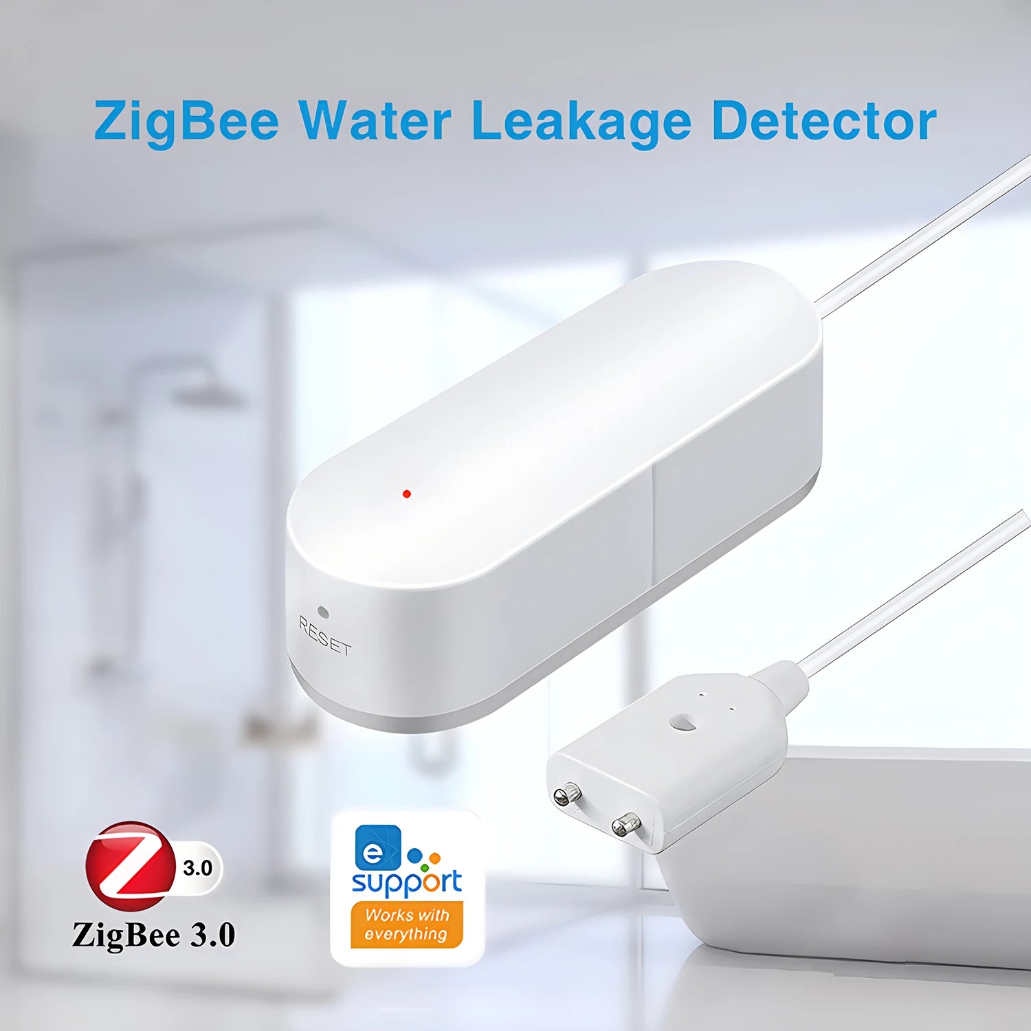 Zigbee Water Immersion Sensor Water Leakage Detector Level Overflow Alarm Support Ewelink APP Works with Alexa Google Home
