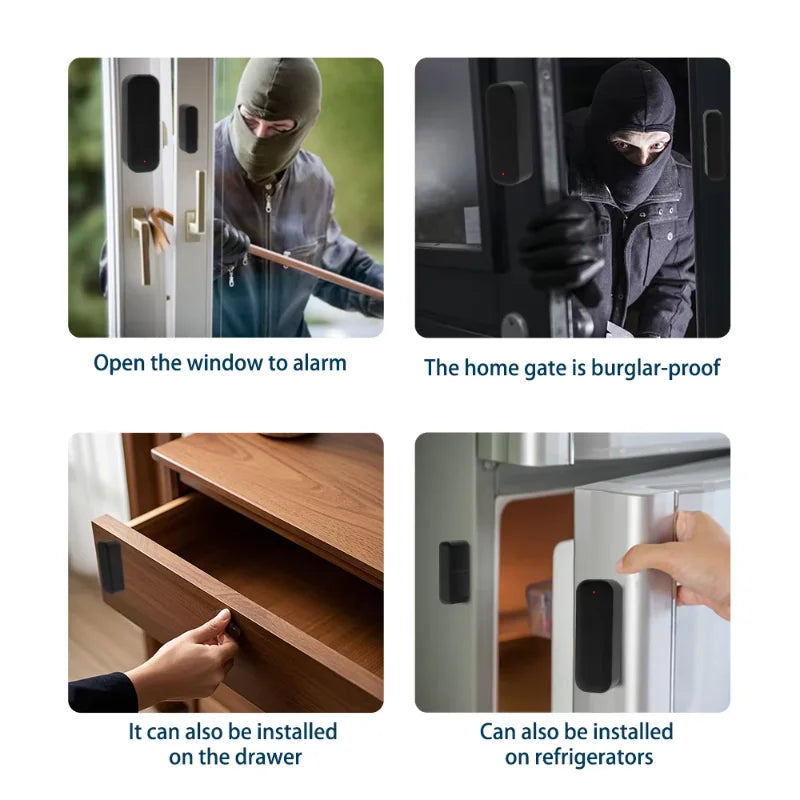 Tuya Zigbee 3.0 Door Sensor Window Sensor Contact Sensor for Smart Home Smart Life APP Remote Control Compatible with Alexa