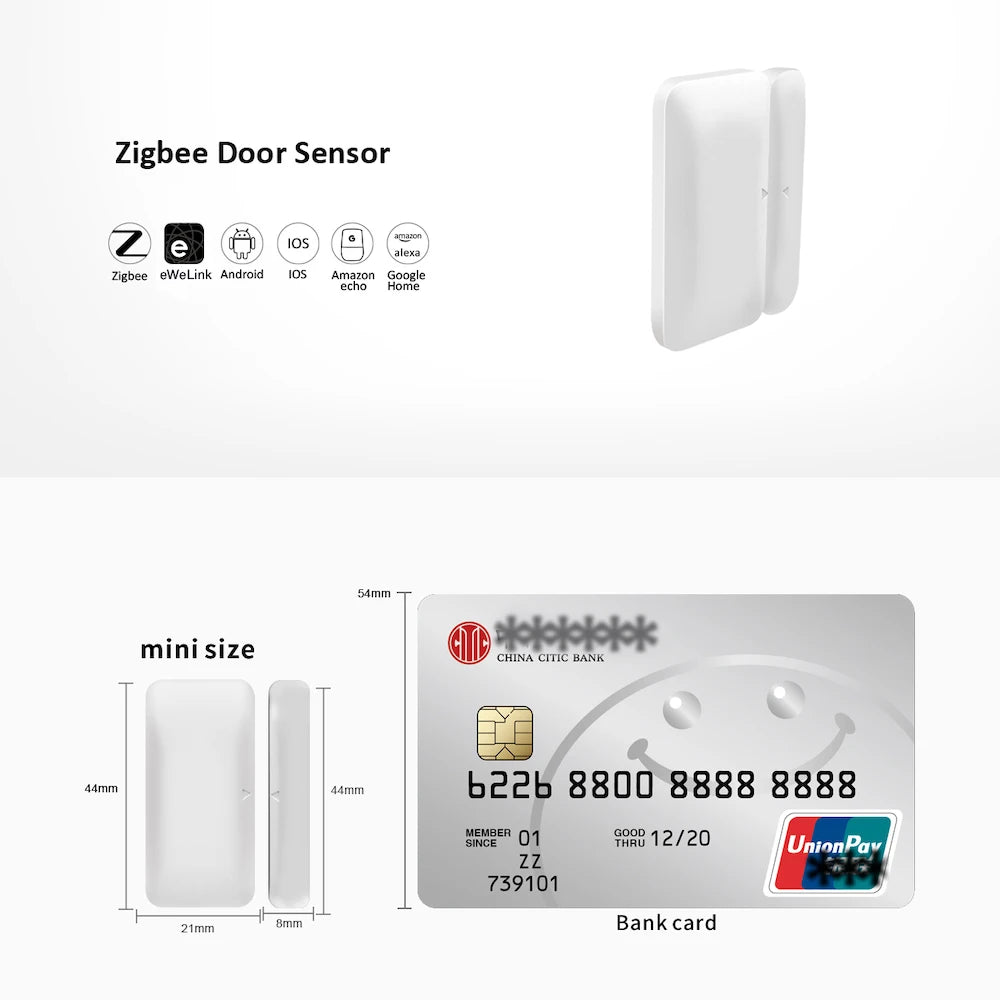 Revolutionize Your Home Security with the Zigbee2Mqtt Smart Door and Window Sensor - Compatible with Home Assistant and Ewelink Gateway!