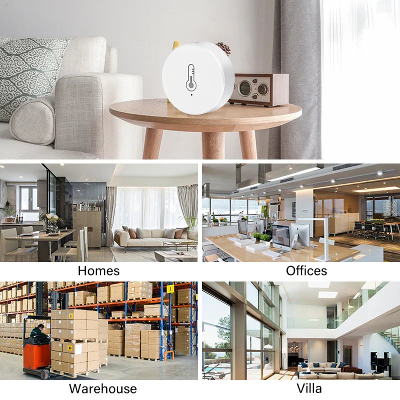Real Time Tuya Smart Life Zigbee Temperature and Humidity Sensor Thermometer Monitor Work for Alexa Google Home Assistant