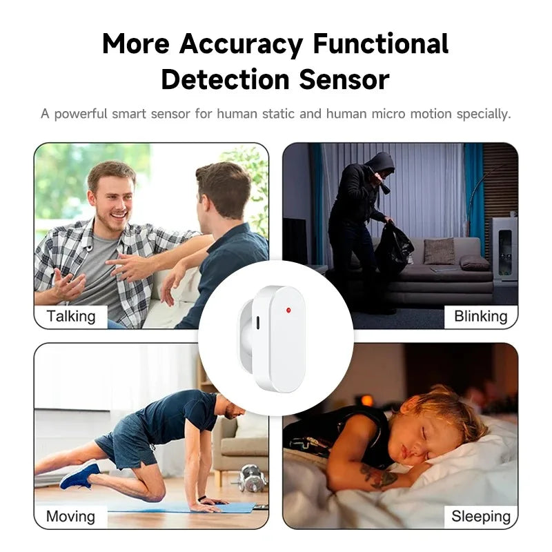 2-IN-1 Tuya Wifi Zigbee Human Presence Detector 5.8G/24G Radar Distance Detection Smart Human Body PIR Sensor for Home Assistant