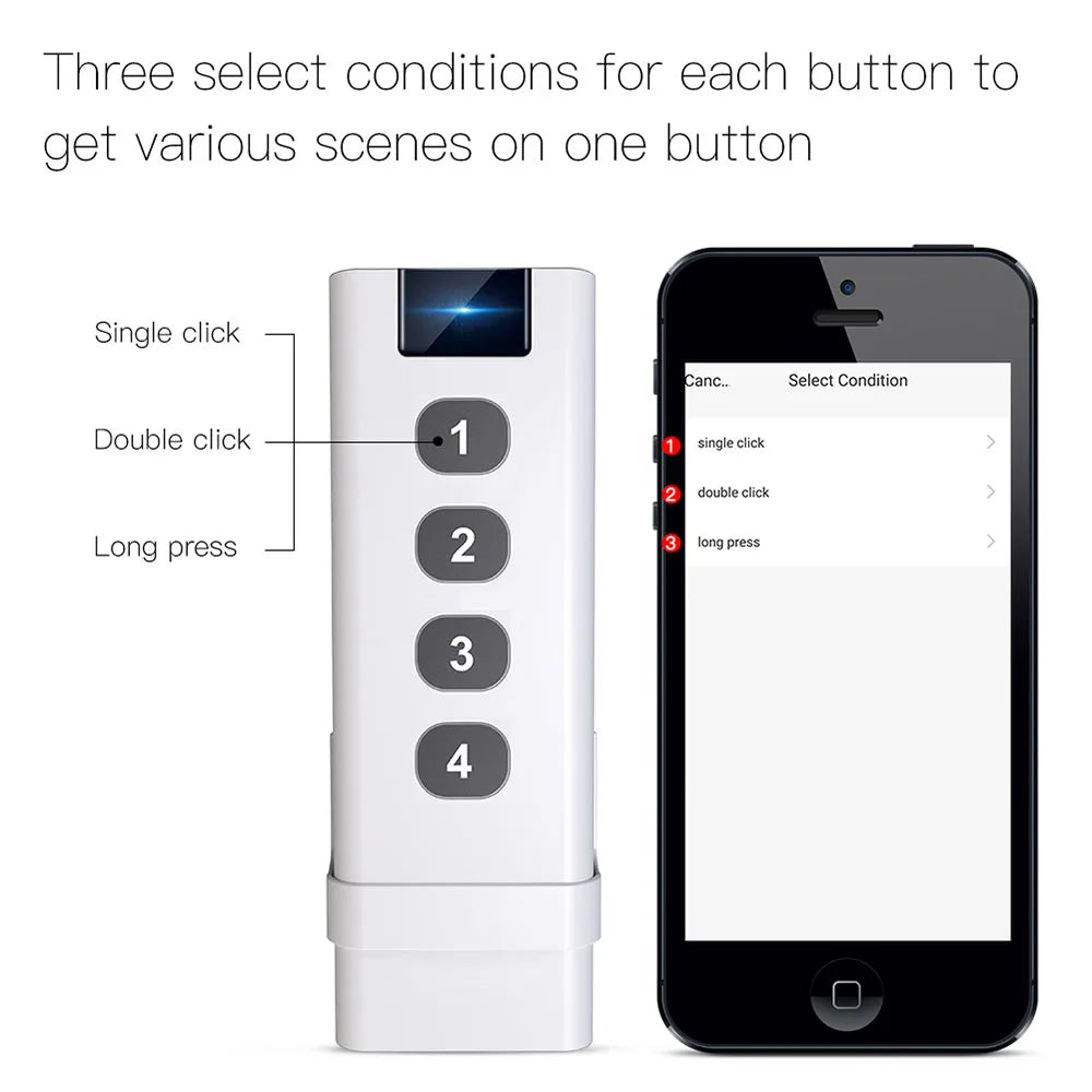 Tuya Zigbee Smart Scene Switch 4 Gang Portable Mini Design for Home Smart Life Remote Control Automation Scenario Switches
