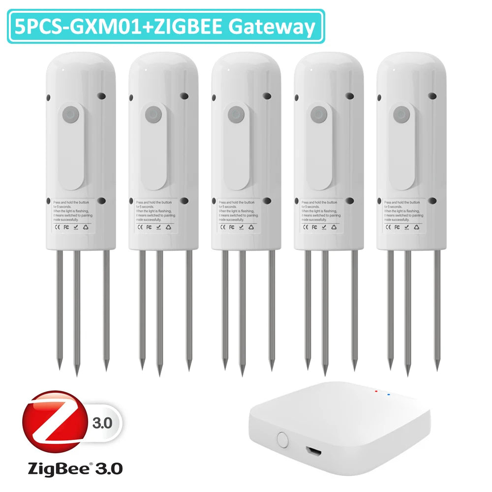 ZIGBEE Plant Monitor Outdoor Soil Temperature Meter Moisture Humidity Tester Sensor Garden Automation Irrigation TUYA Detector