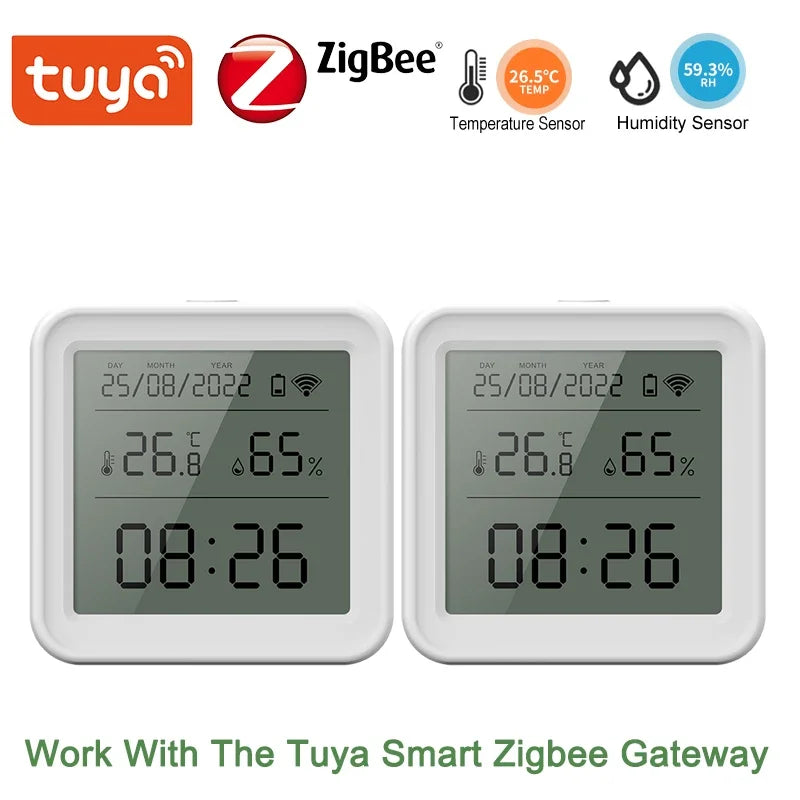 Tuya Zigbee/Wifi Temperature Humidity Sensor Hygrometer Thermometer Smart Home Smart Life App Support Alexa Google Assistant