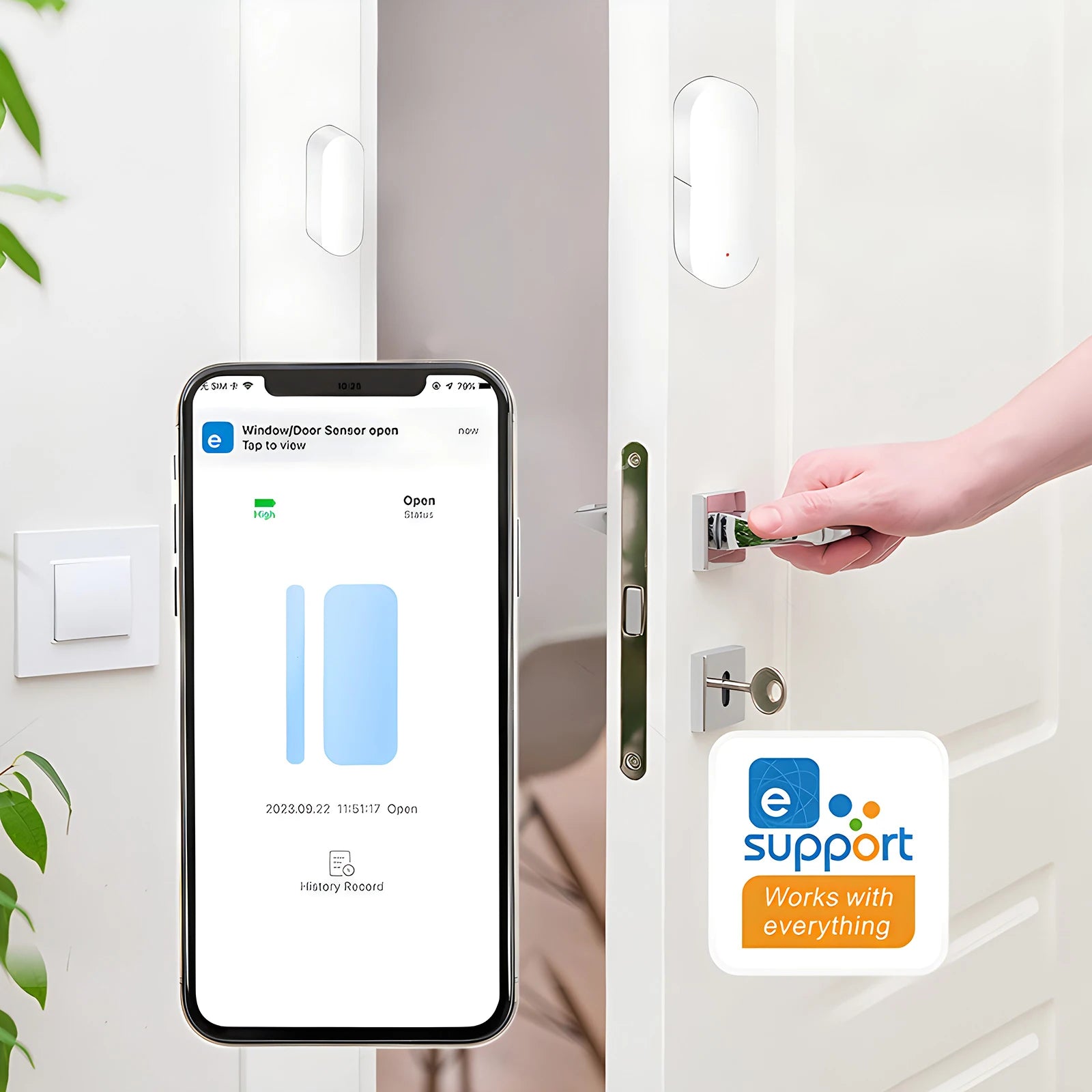 Ewelink Smart Home Zigbee Window Door Sensor Open/Closed Sensor Detector Security Alarm Protection Work with Alexa Google Home