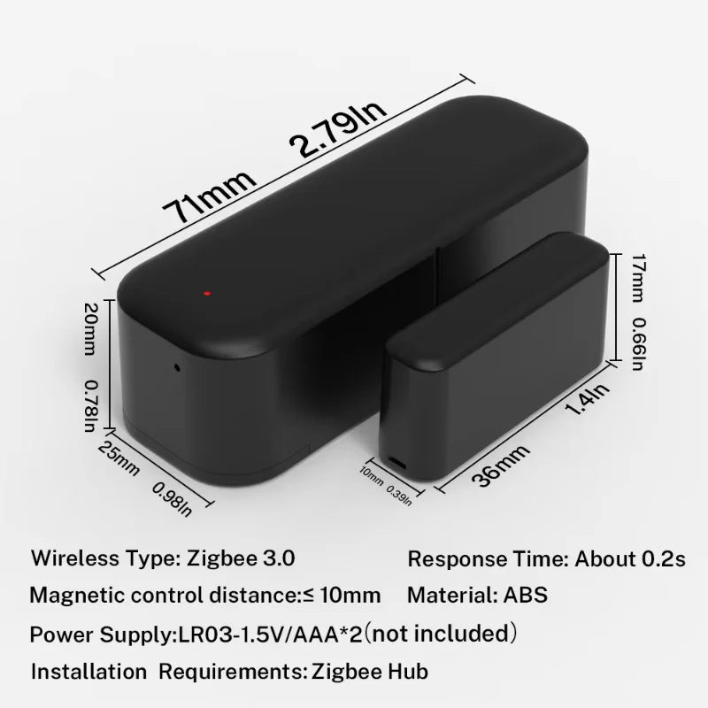 Tuya Zigbee 3.0 Door Sensor Window Sensor Contact Sensor for Smart Home Smart Life APP Remote Control Compatible with Alexa