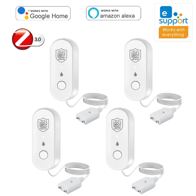 Zigbee Water Leakage Sensor Ewelink App Control Flood Overflow Leak Detector Kitchen Smart Home Security Alarm Work with Gateway