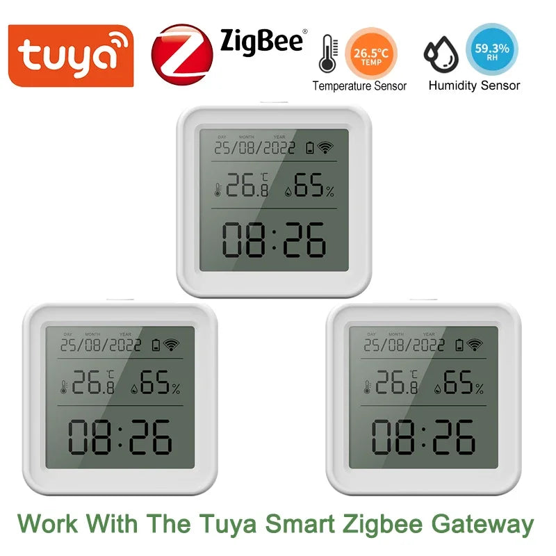 Tuya Zigbee/Wifi Temperature Humidity Sensor Hygrometer Thermometer Smart Home Smart Life App Support Alexa Google Assistant