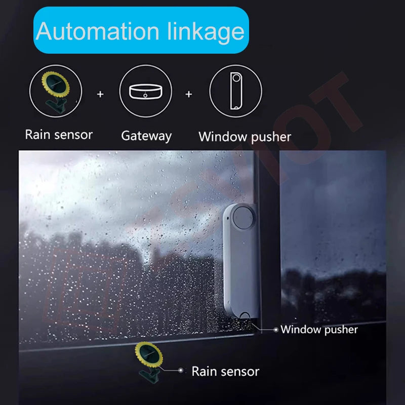 Tuya Smart Zigbee Light and Rain Sensor 2-In-1 Function, Built-In Lithium Battery , Light and Rainwater Detection Smart Life App